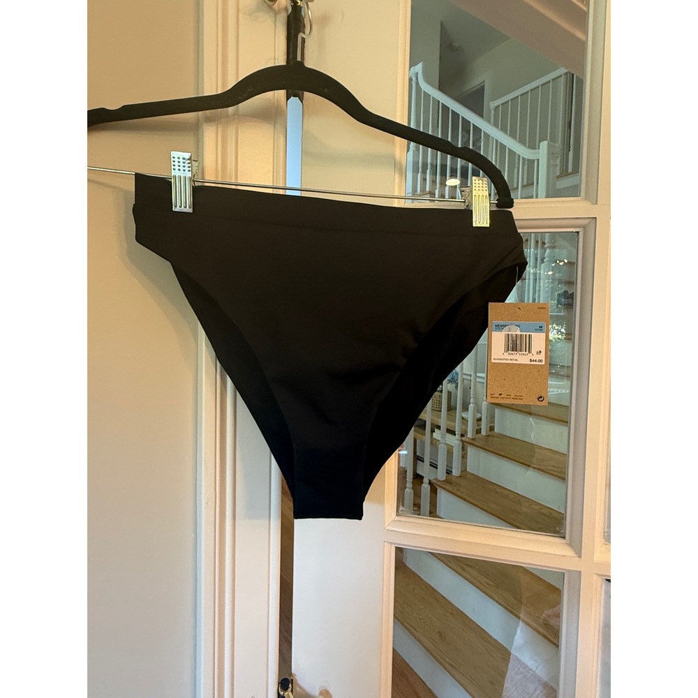 Nike Womens High Waisted Bikini Bottom Black Swim Brief  Size M NWT